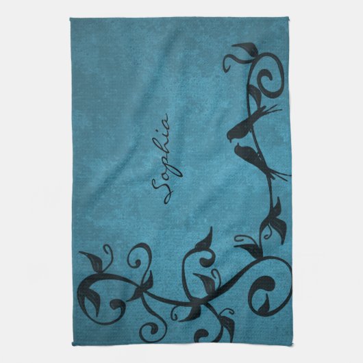 Blue Lovevogels Kitchen Towel Theedoek (Verticaal)