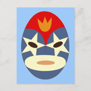 Blue Lucha Libre Masker Briefkaart