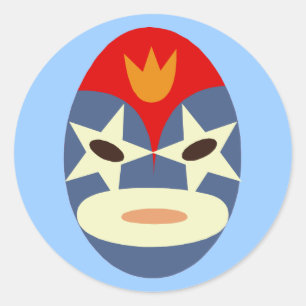 Blue Lucha Libre Masker Ronde Sticker