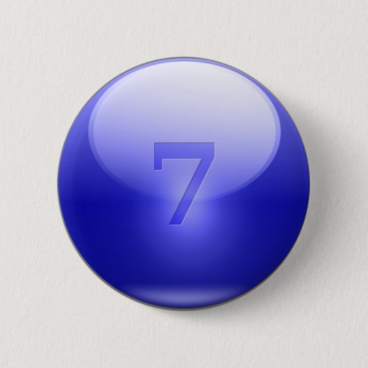 Blue Lucky 7 Ronde Button 5,7 Cm (Voorkant)