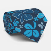 Blue Lucky Shamrocks Clover St. Patrick's Day Stropdas (Opgerold)