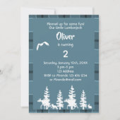 Blue lumberjack 2e anniversaire invitation garçon (Devant)