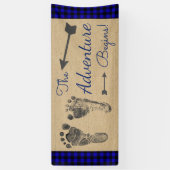 Blue Lumberjack Buffalo Plaid Baby shower Spandoek (Verticaal)