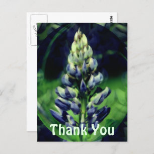 Blue Lupine Abstract Floral Dank je Briefkaart