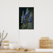 Blue Lupine Flower Art Print Poster (Keuken)