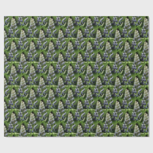 Blue Lupine Flower Natuur gepersonaliseerd Cadeaupapier (Vlak)