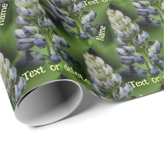 Blue Lupine Flower Natuur gepersonaliseerd Cadeaupapier (Rol Hoek)