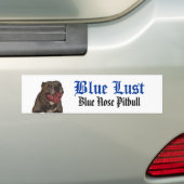Blue Lust Pitbull Bumpersticker (Op auto)
