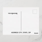 Blue Luxury Gold Foil Eid Mubarak Kaart (Achterkant)