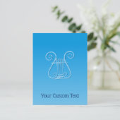 Blue Lyre Briefkaart (Staand voorkant)
