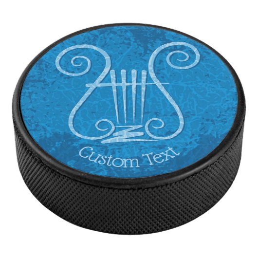 Blue Lyre Hockey Puck (3/4)