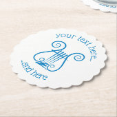 Blue Lyre Kartonnen Onderzetters (Gekanteld)