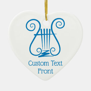 Blue Lyre Keramisch Ornament
