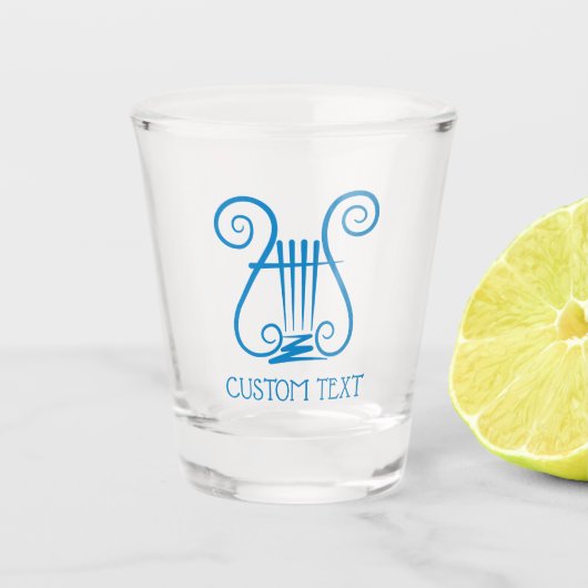 Blue Lyre Shot Glas (Voorkant)
