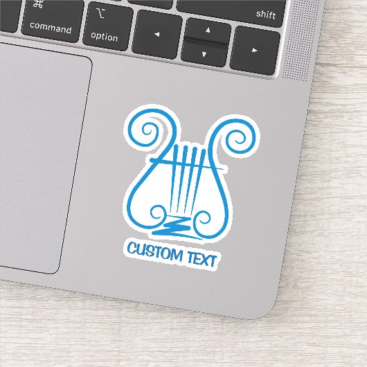 Blue Lyre Sticker (Detail)