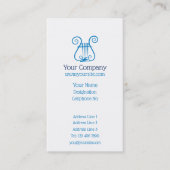 Blue Lyre verticaal Visitekaartje (Voorkant)