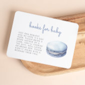 Blue Macaron Baby Shower Books Enclosure Card Informatiekaartje