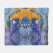 Blue Macaw Parrot Fleece Deken (Voorkant (Horizontaal))
