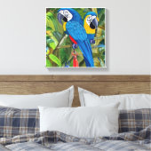 Blue macaws canvas afdruk (Insitu (Slaapkamer))