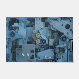 Blue Machinery Mechanical Robotic Funny Cool Geeky Deurmat