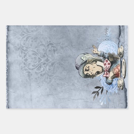 Blue Mad Hatter Alice in Wonderland Inpakpapier Vel (Voorkant 3)