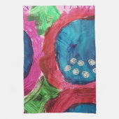 Blue Magenta Abstrait Imprimé Serviettes de cuisin (Vertical)