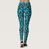 Blue Magic Abstract Driehoekspatroon Leggings (Achterkant)