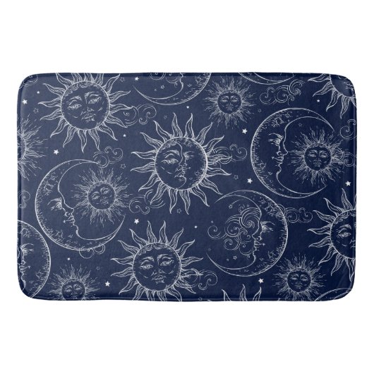 Blue Magic  Celestial Sun Moon Stars Badmat (Voorkant)