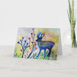 Blue Magic Rendier Animal Hearts-Wenskaart Feestdagen Kaart