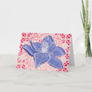 Blue Magnolia Flower  Style Note Kaart