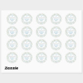 Blue Magnolias boy baptism thank you sticker (Feuille)