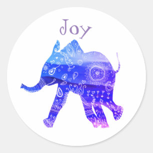 Blue Mandala Baby Olifant Joy Sticker