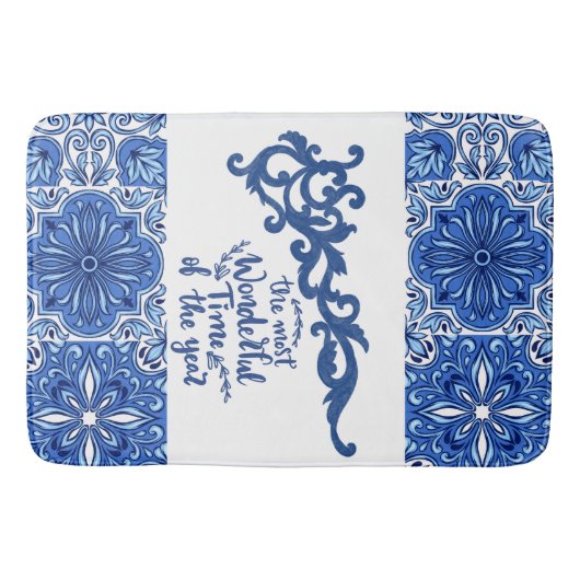 Blue Mandala Bath Mat (Voorkant)