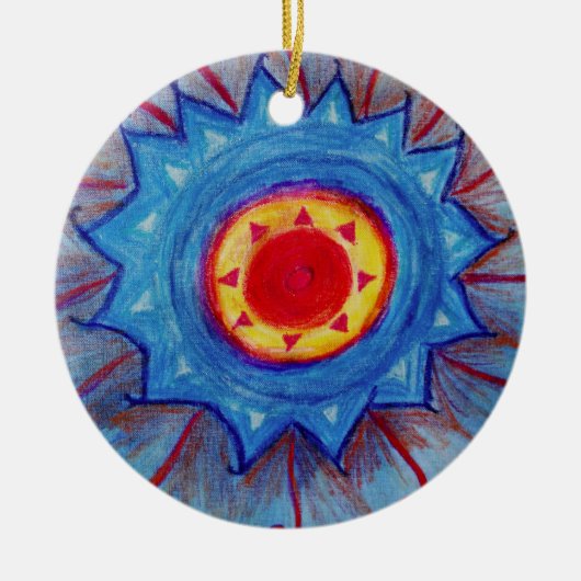 Blue Mandala Circle Ornament (Voorkant)