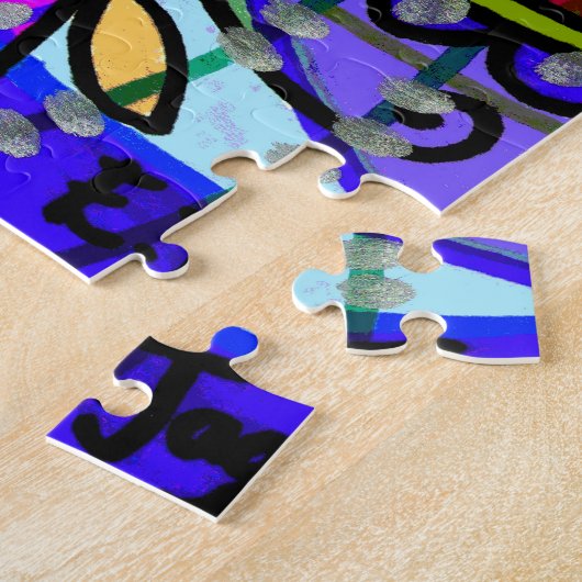 Blue Mandala Elephant Bohemian Jigsaw Puzzle (Côté)