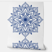 blue mandala geometric seamless pattern decorative behang (Afrollen)