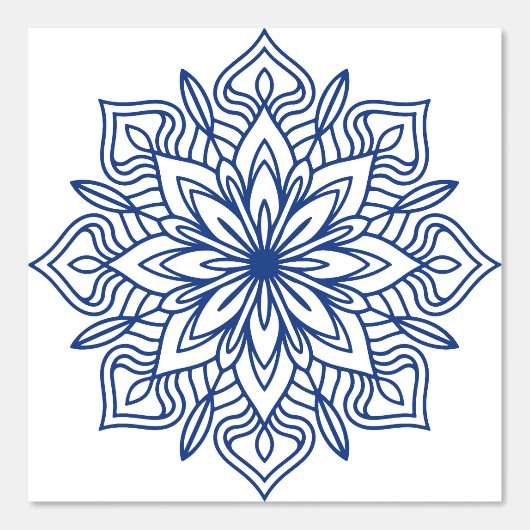 blue mandala geometric seamless pattern decorative behang (Voorkant)