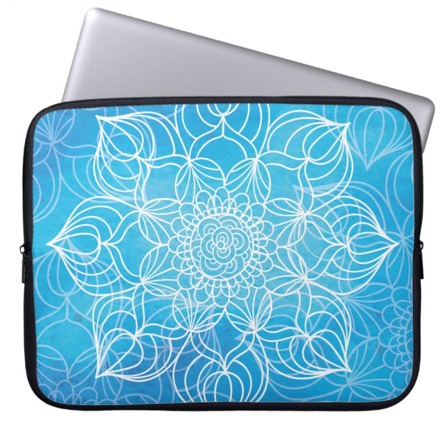 Blue Mandala Laptop Sleeve (Voorkant)