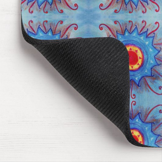 Blue mandala Mousepad Muismat (Hoek)