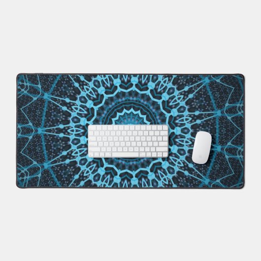 Blue Mandala Net Retro Hippie Trippy Boho Chic (Clavier et souris)