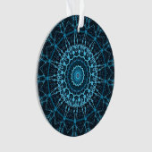 Blue Mandala Net Retro Hippie Trippy Boho Chic Ornament (voorkant)