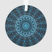Blue Mandala Net Retro Hippie Trippy Boho Chic Ornament (achterkant)