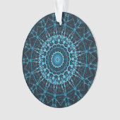 Blue Mandala Net Retro Hippie Trippy Boho Chic Ornament (voorkant)