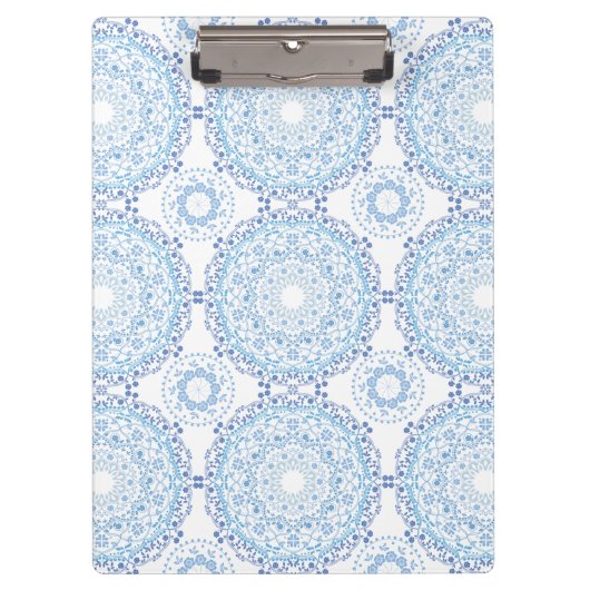 Blue Mandala Pattern Clip Board Klembord (Voorkant)