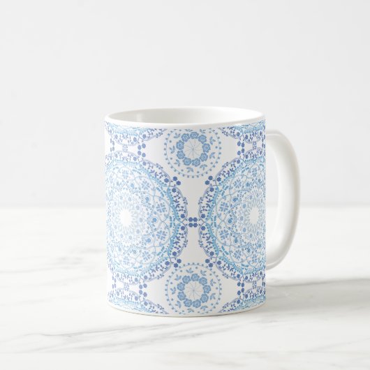 Blue Mandala Pattern Mok (Voorkant rechts)