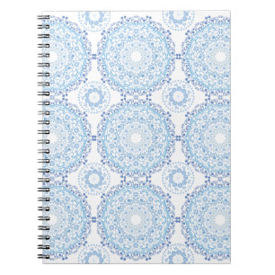 Blue Mandala Pattern Spiral Notitieboek