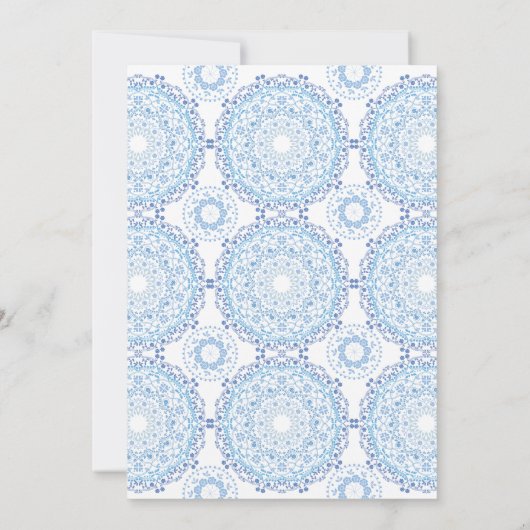 Blue Mandala Pattern-uitnodiging Kaart (Achterkant)