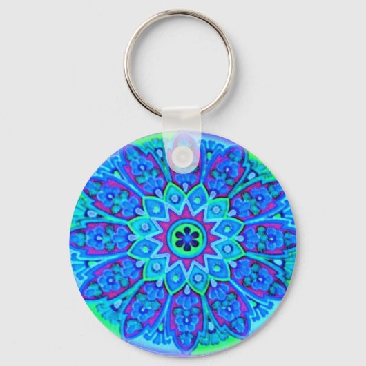 Blue Mandala Sleutelhanger (Voorkant)