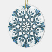 Blue Mandala Snowflake Keramisch Ornament (Links)