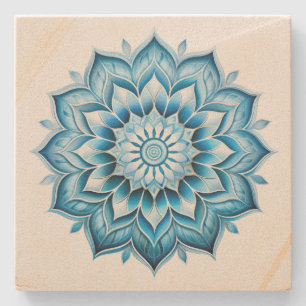 Blue Mandala Stenen Onderzetter